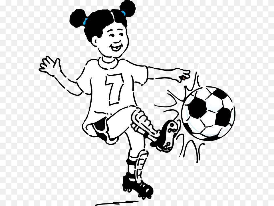 Play Football Clipart Black And White, Stencil, Ball, Sport, Soccer Ball Free Png