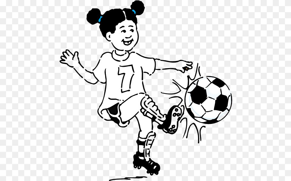 Play Football Clipart Black And White Kick A Ball Clipart Black And White, Stencil, Sport, Soccer Ball, Soccer Free Transparent Png