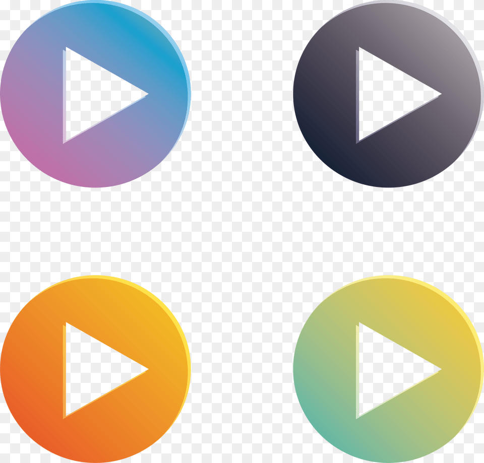 Play Gradient Button Color Round Icon Icon, Triangle Png Image