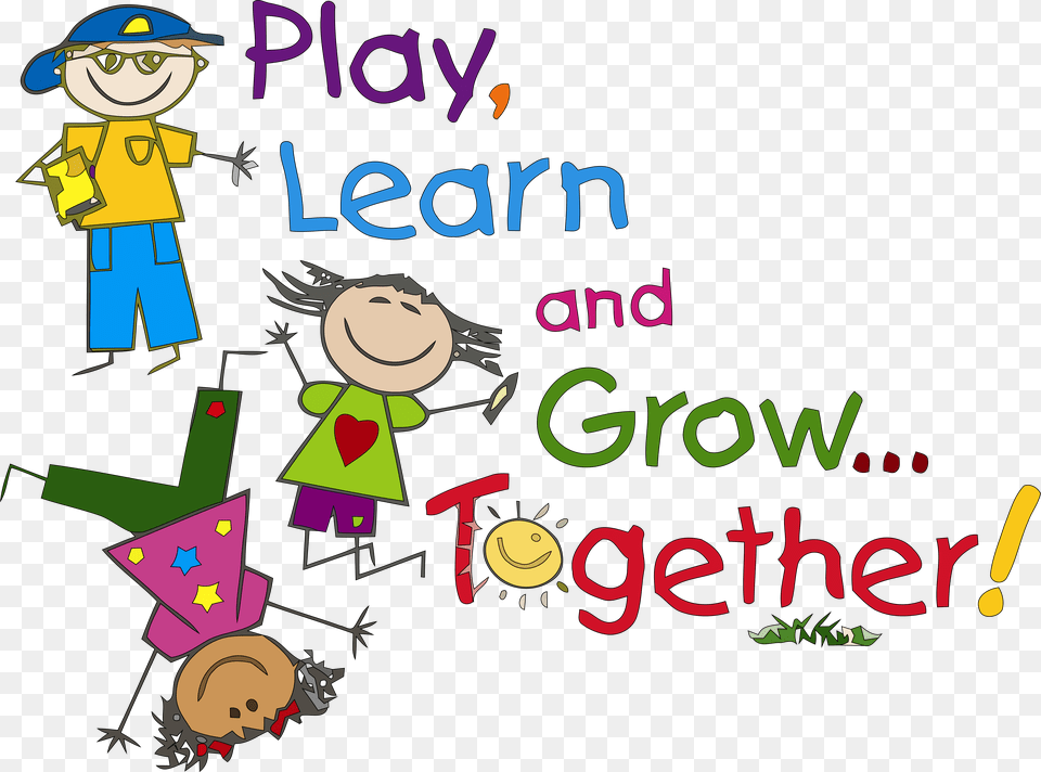Play Learn And Grow Together Kids Clipart Kindergarten Clipart, Person, People, Art, Graphics Free Png