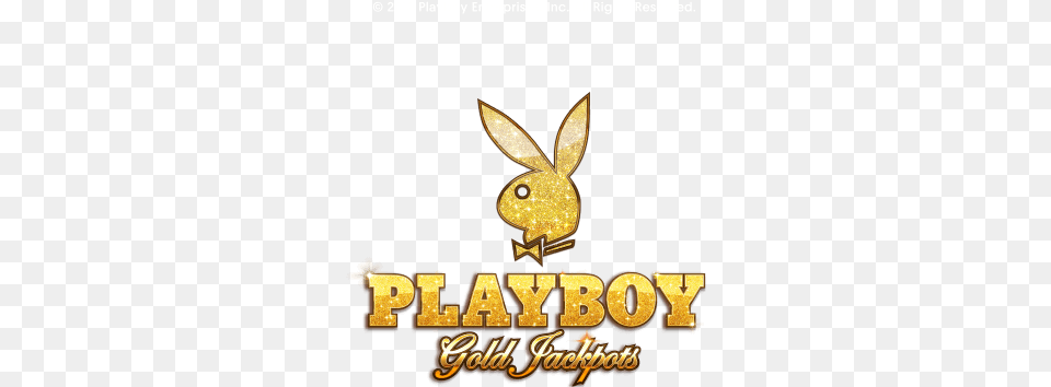 Play Playboy Gold Jackpots Playboy Logo Gold, Advertisement Free Png