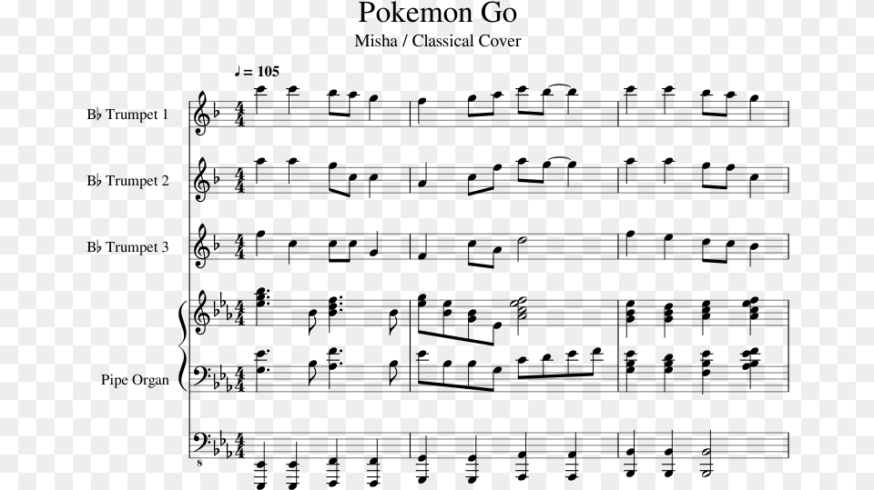 Play Pokemon Go Sheet Music, Gray Png