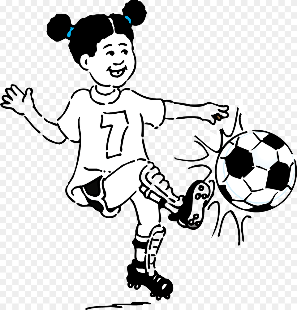 Play Soccer Clipart Black And White, Stencil, Ball, Sport, Football Png