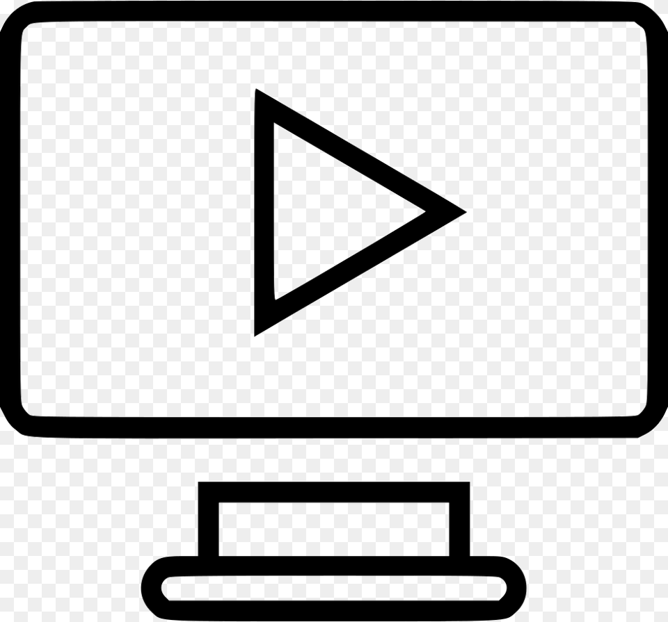 Play Video Youtube Tube Icon Download, Triangle, White Board, Blackboard Free Transparent Png