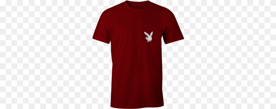 Playboy Pocket Tee, Clothing, T-shirt, Maroon Free Transparent Png