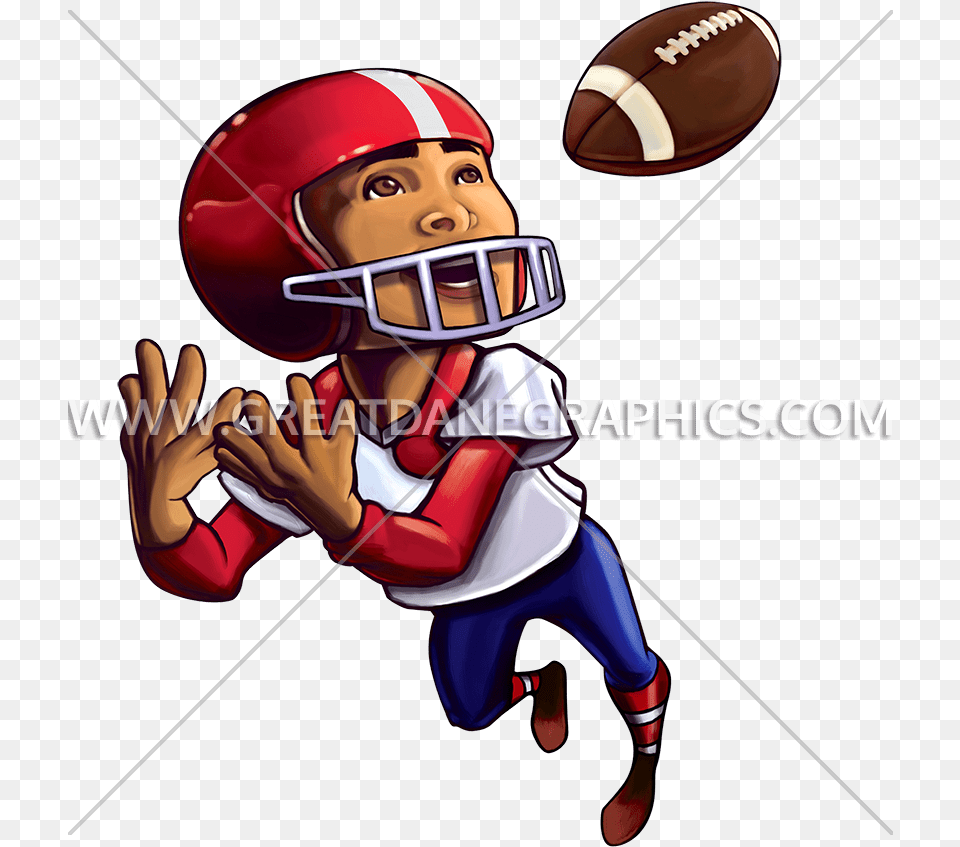 Player Catching Football Svg American Football Cartoon, Helmet, Person, People, Playing American Football Free Png