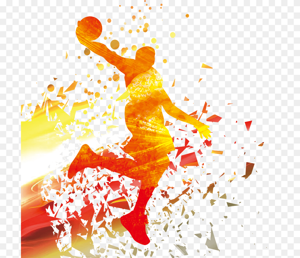 Player Nba Basketball Silhouette Download Hq Clipart Basketball Background, Art, Graphics, Modern Art, Outdoors Free Transparent Png