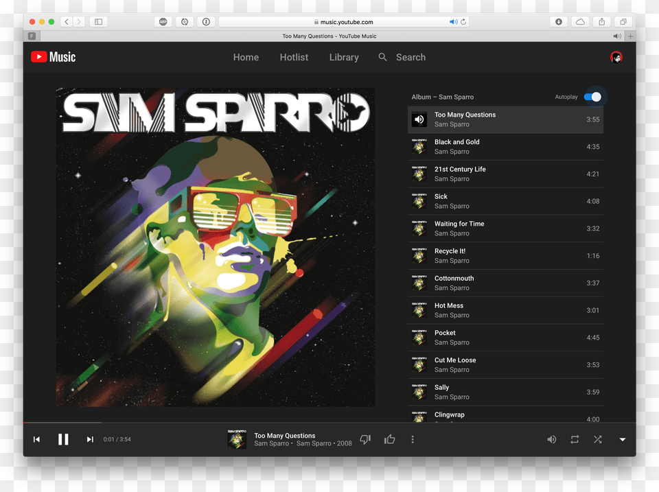 Player On Youtube Music Sam Sparro Sam Sparro Album, File, Webpage, Person, Face Free Png Download