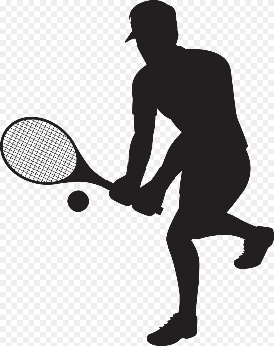 Player Silhouette Clip Art, Racket, Ball, Tennis Ball, Tennis Free Png