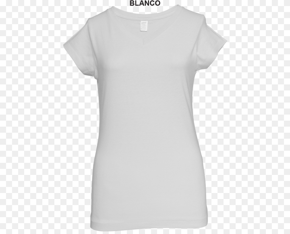 Playera Dama Manga Corta Cuello V Algodn Peinado Blanca Active Shirt, Clothing, T-shirt Free Transparent Png