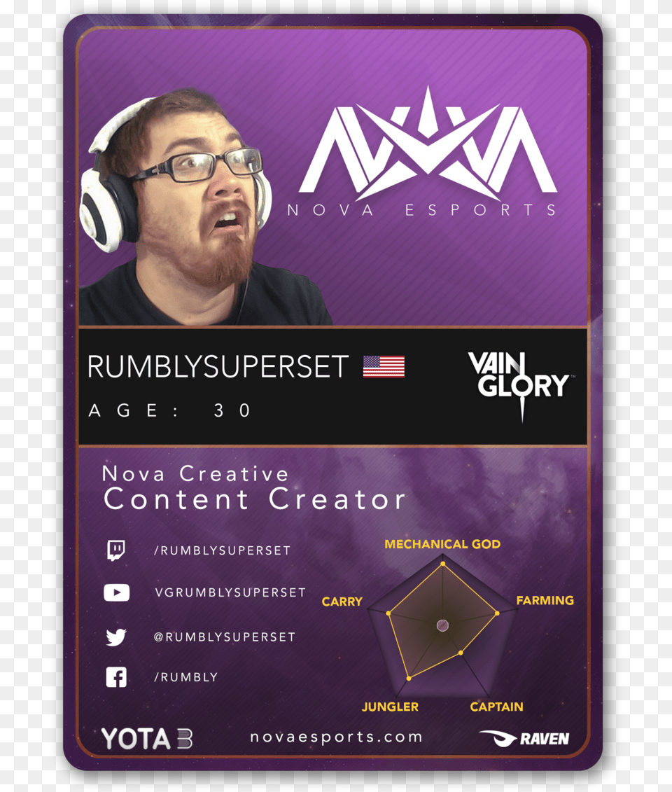 Playercard Websitemockup Rumblysupersetplayercard Vertical, Male, Adult, Purple, Man Png