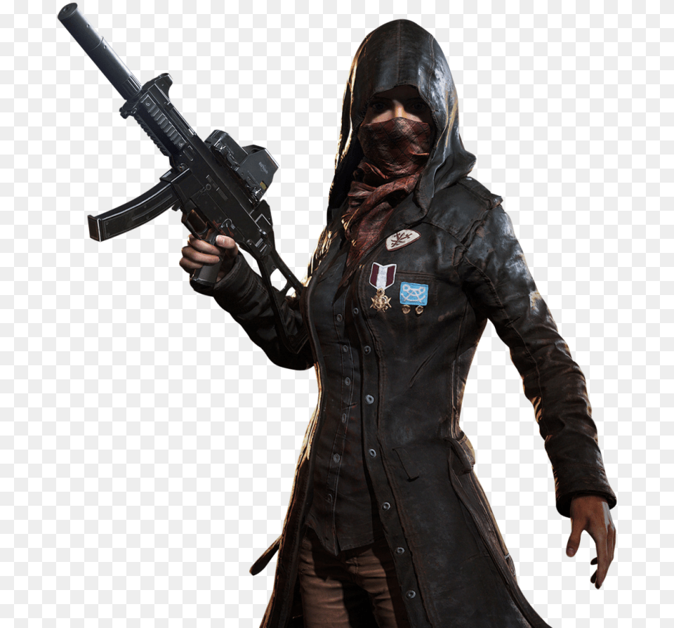 Playerunknown S Battlegrounds Female Agent Transparent Pubg Character, Weapon, Clothing, Coat, Firearm Png Image