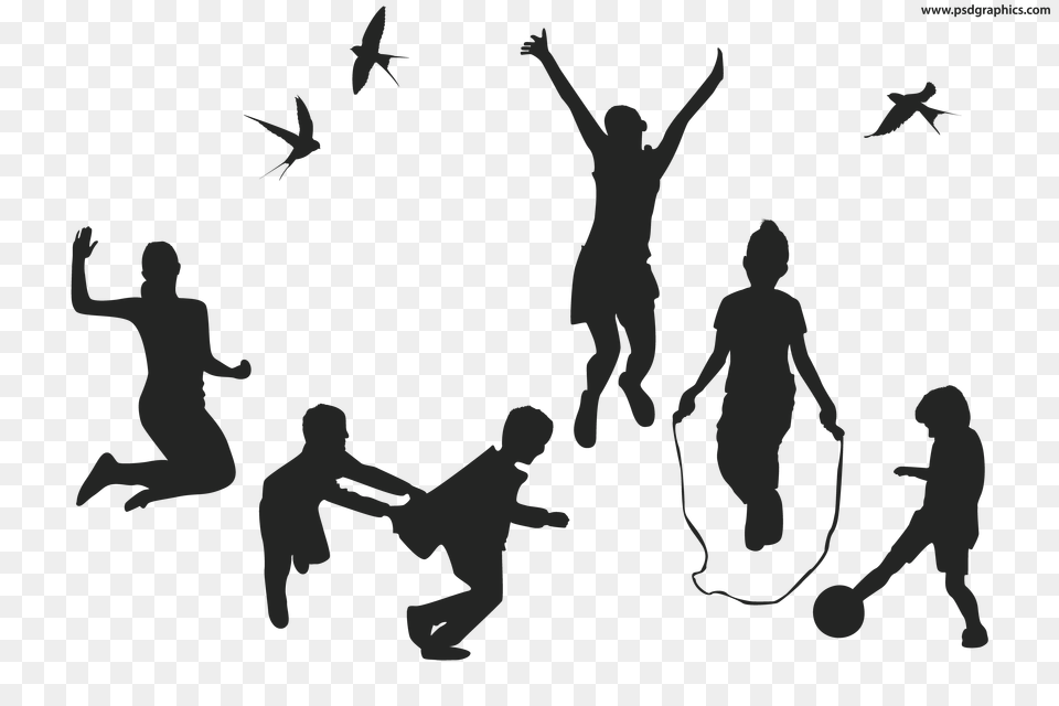 Playful Children Vector Silhouettes Psdgraphics Cold Shoulder, Silhouette, Baby, Person, Stencil Free Png