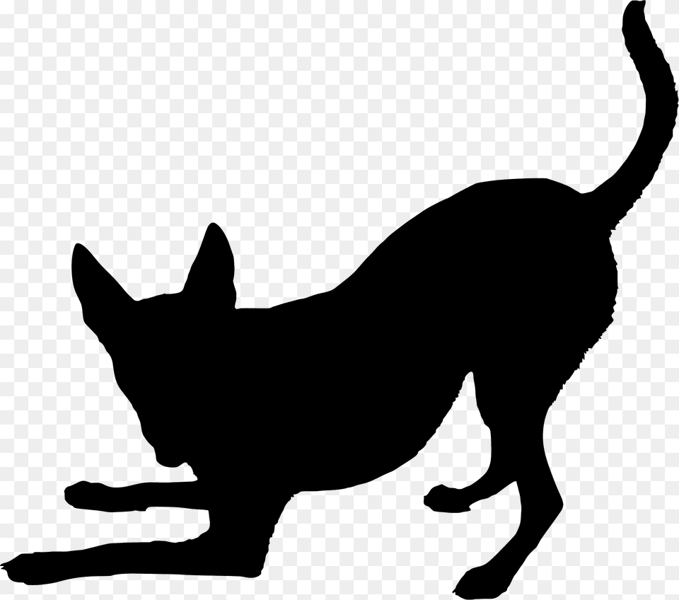 Playful Dog Silhouette, Animal, Cat, Mammal, Pet Free Png Download