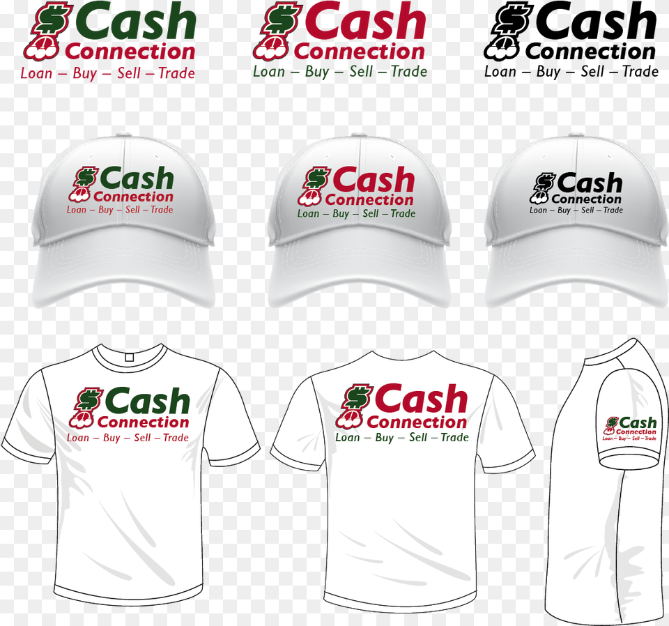 Playful Modern Business Logo Design For Cash Connection By Baseball Cap, T-shirt, Baseball Cap, Clothing, Hat Free Png