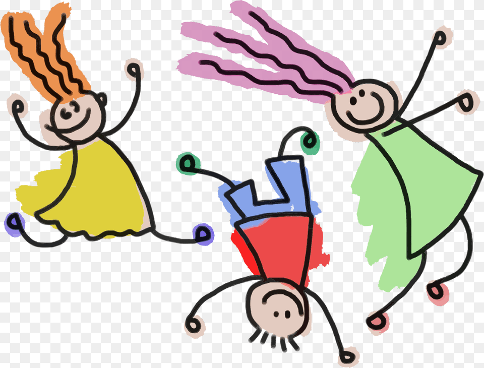 Playful Stick Figure Kids As, Baby, Person Free Png