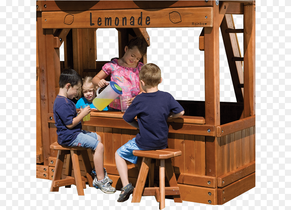 Playhouse With Lemonade Stand, Wood, Plywood, Person, Male Png