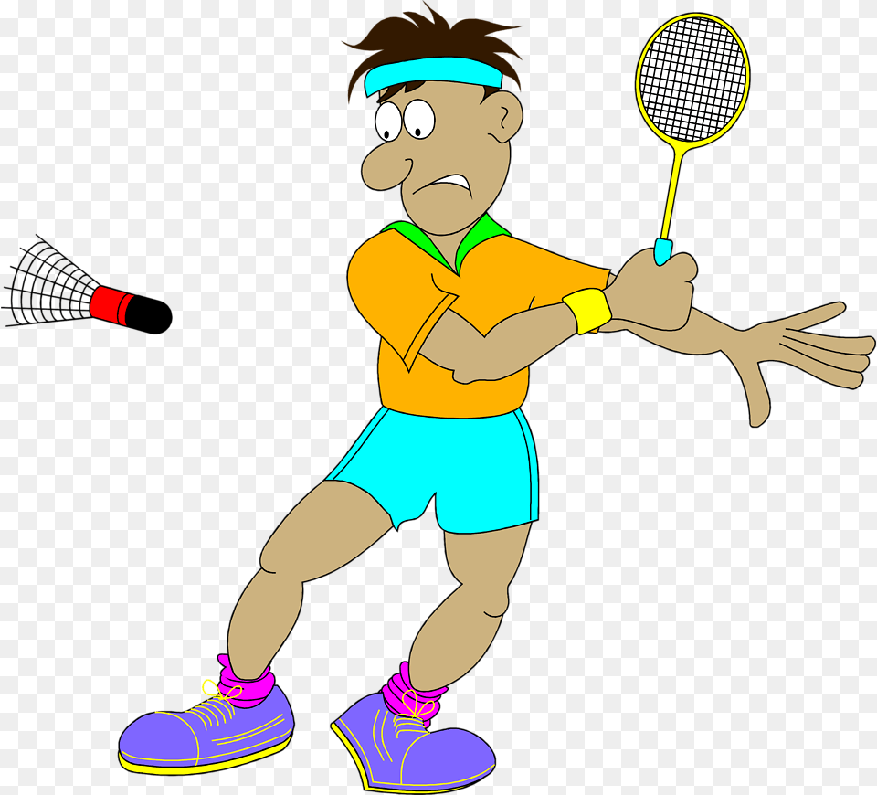 Playing Badminton Clip Art Gif Animado Badminton, Baby, Sport, Person, Tennis Racket Free Png Download