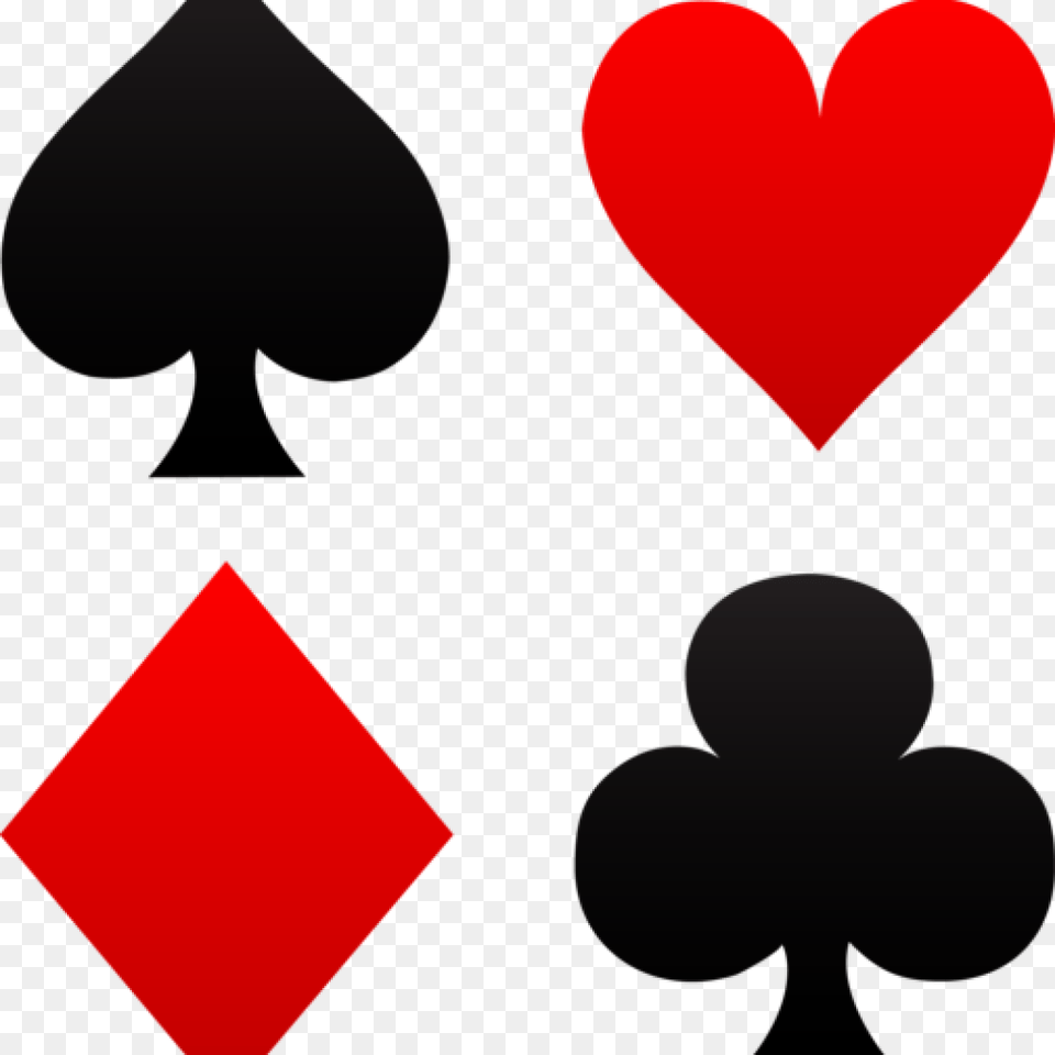 Playing Card Clip Art Clip Art Of Red And Black Cards Spades Clubs Hearts Diamonds, Heart Free Png Download