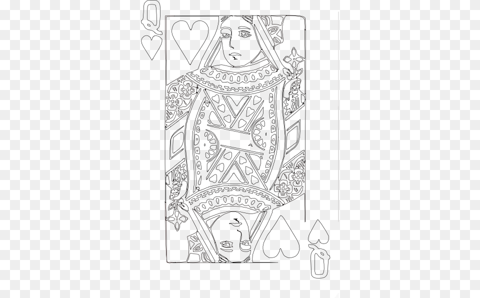 Playing Card Coloring Page, Art, Drawing, Doodle, Face Free Png