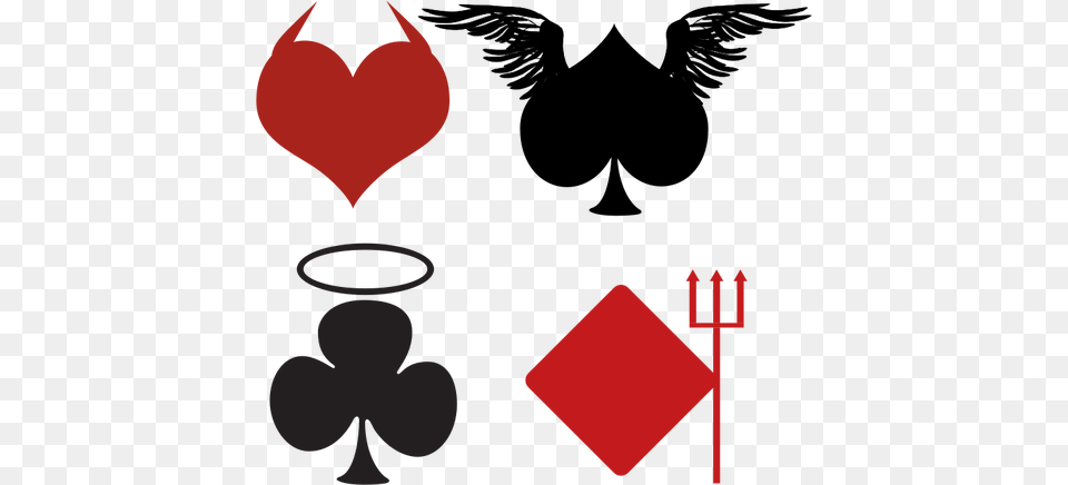 Playing Card Signs Angelic And Devilish Vector Illustration, Weapon Png
