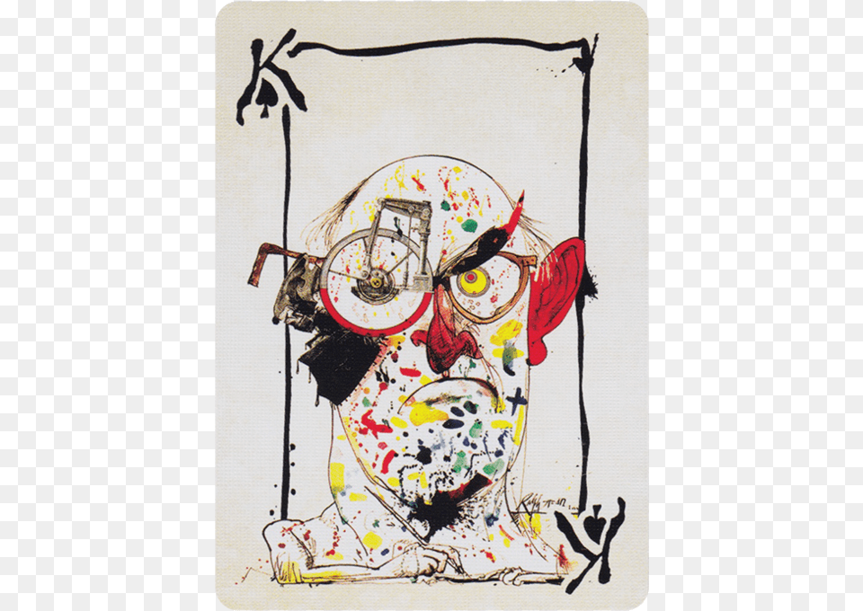 Playing Cards Flying Dog 4 Ralph Steadman Self Portrait, Art, Modern Art, Painting, Adult Free Png