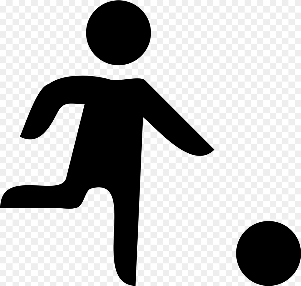 Playing Child Playing With A Ball Silhouette Child, Gray Free Transparent Png