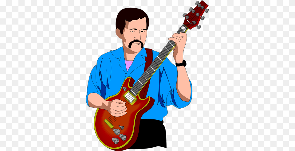 Playing Guitar Clipart Clipart Images, Musical Instrument, Bass Guitar, Adult, Male Png Image