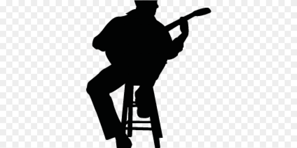 Playing Guitar Cliparts, Silhouette, People, Person Png Image