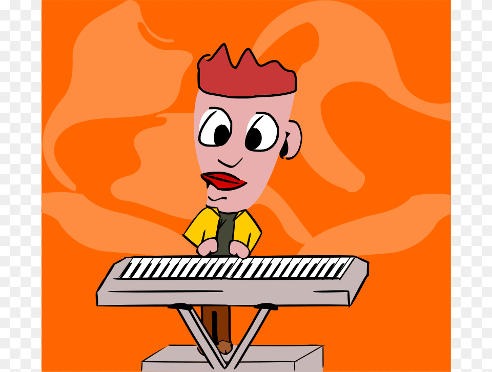 Playing Keyboard, Musical Instrument, Piano, Baby, Cartoon Png Image