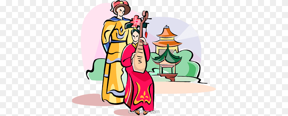 Playing On Chinese Musical Instrument Royalty Vector Clip Art, Baby, Person, Face, Head Free Png Download