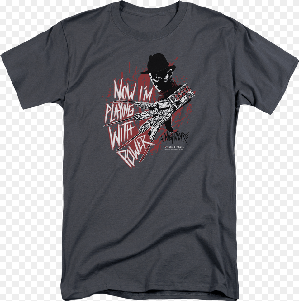 Playing With Power Nightmare On Elm Street T Shirt T Shirt, Clothing, T-shirt, Adult, Male Free Png