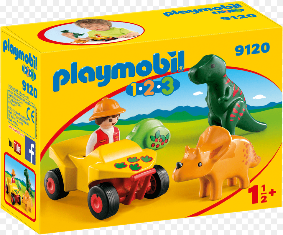 Playmobil 9120 123 Explorer With Dinos, Toy, Wheel, Machine, Person Free Transparent Png