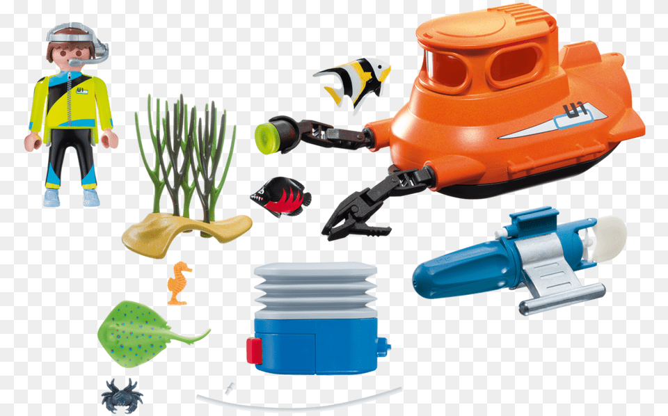 Playmobil 9234 U Boat With Submersible Motor Pump Playmobil 9234 Submarine With Underwater Motor, Helmet, Hardhat, Clothing, Grass Free Transparent Png