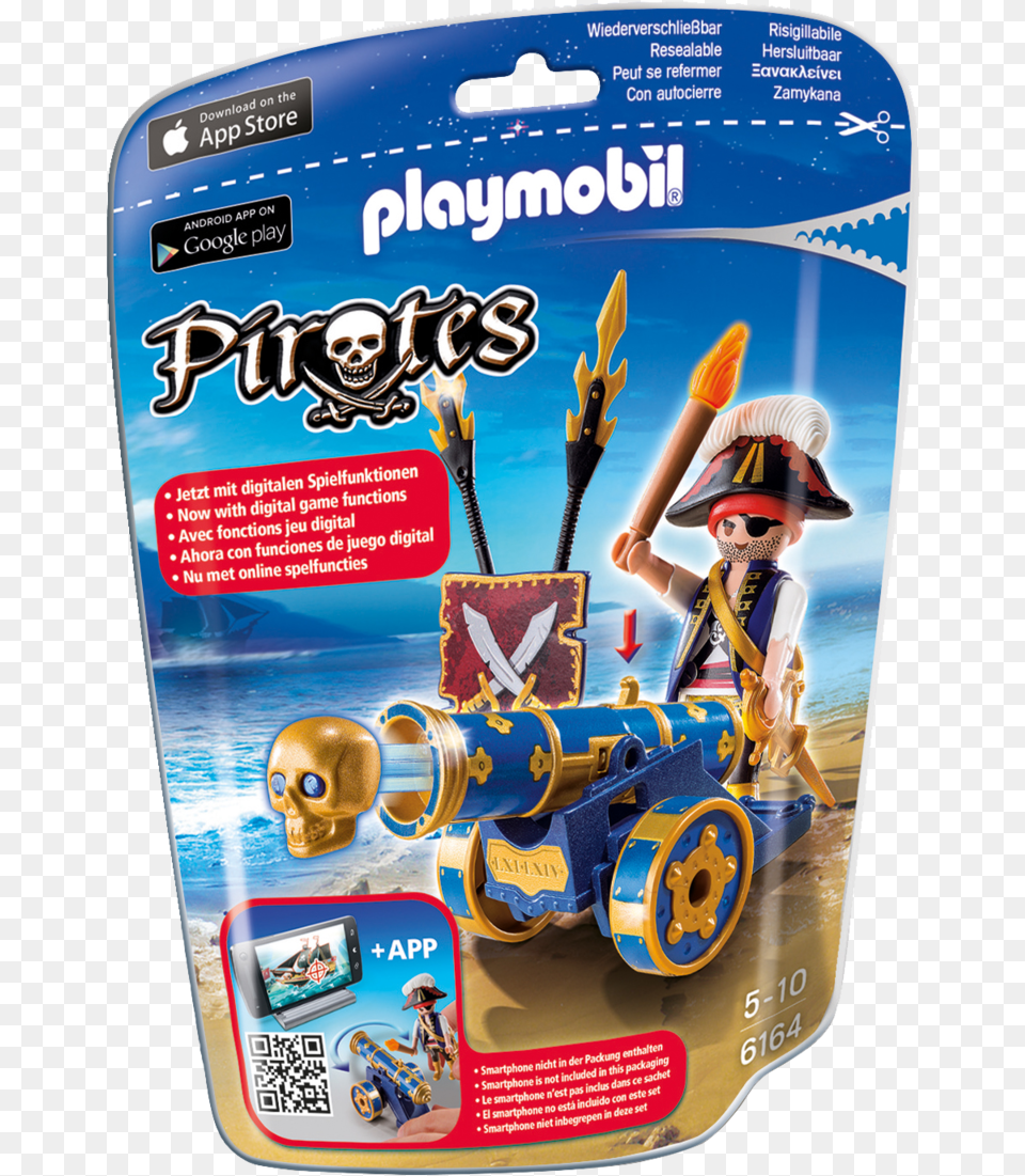 Playmobil Blue Interactive Cannon With Pirate, Machine, Wheel, Baby, Person Free Png