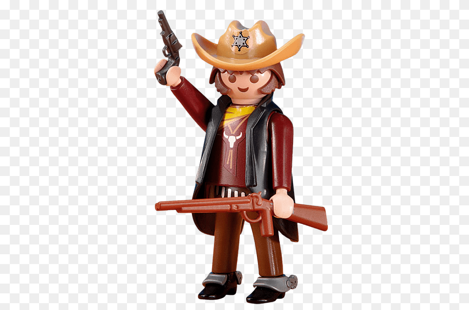 Playmobil Cowboy, Weapon, Clothing, Hat, Firearm Png Image