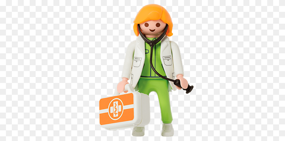 Playmobil Doctor With Equipment, Clothing, Hardhat, Helmet, Coat Png