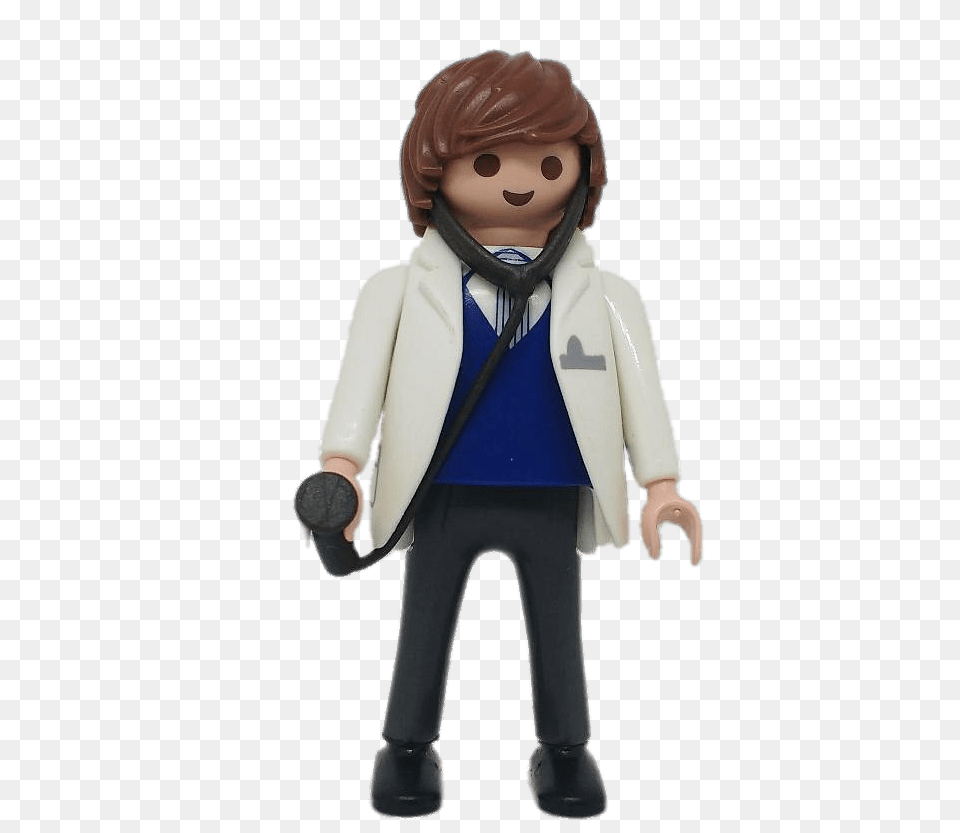 Playmobil Doctor With Stethoscope, Clothing, Coat, Person, Smoke Pipe Free Png Download