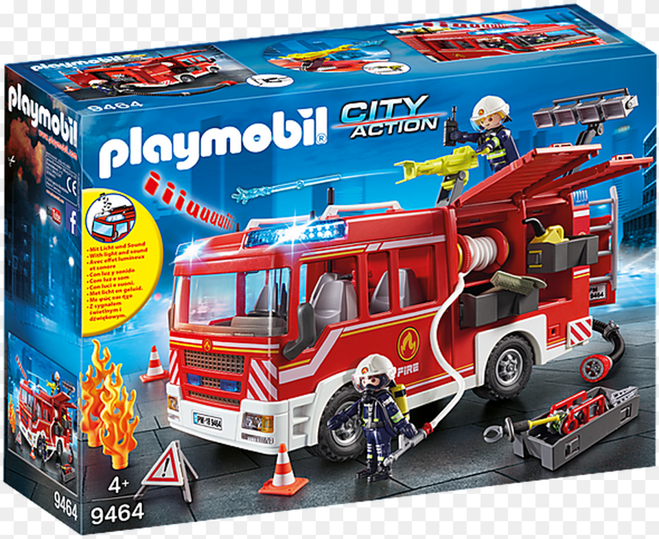 Playmobil Fire Engine Playmobil Fire Truck, Machine, Wheel, Transportation, Vehicle Free Png