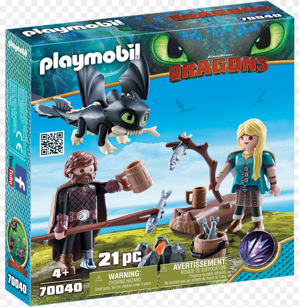 Playmobil Hiccup Astrid And Baby Dragon Playset Train Your Dragon Playmobil, Child, Female, Girl, Person Png Image