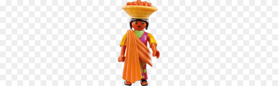 Playmobil Hindu Girl With Basket On Head, Figurine, Child, Female, Person Free Png