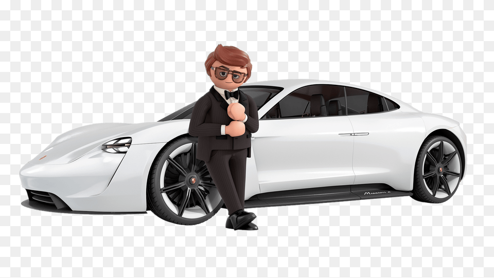 Playmobil Movie Rex Dasher In Front Of His Porsche Mission, Wheel, Machine, Spoke, Tire Png