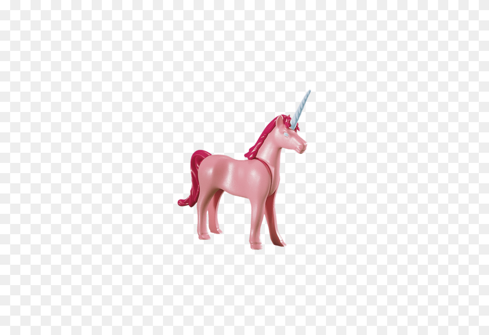 Playmobil Pink Unicorn, Figurine, Animal, Horse, Mammal Png Image