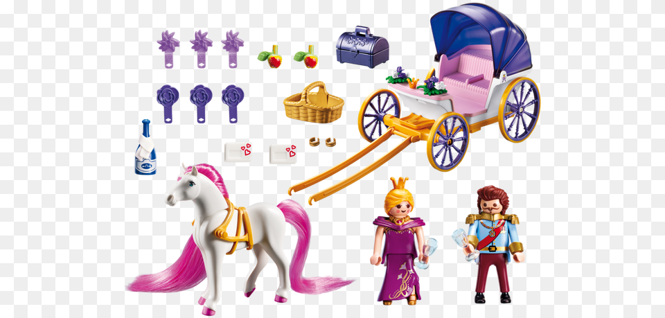 Playmobil Princess Royal Couple With Carriage Playmobil Royal Couple With Carriage, Vehicle, Doll, Toy, Transportation Free Transparent Png
