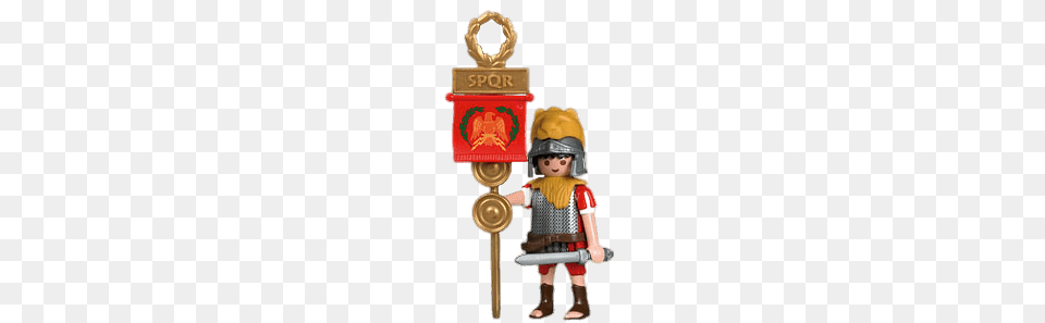 Playmobil Roman Soldier With Banner, Armor, Baby, Person, Mailbox Free Transparent Png
