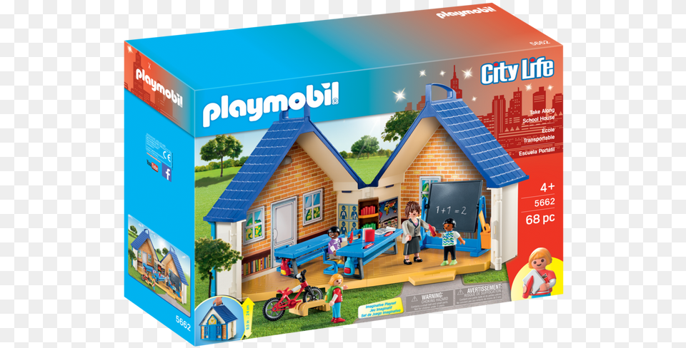 Playmobil Take Along School House, Play Area, Indoors, Person, Bicycle Free Png Download