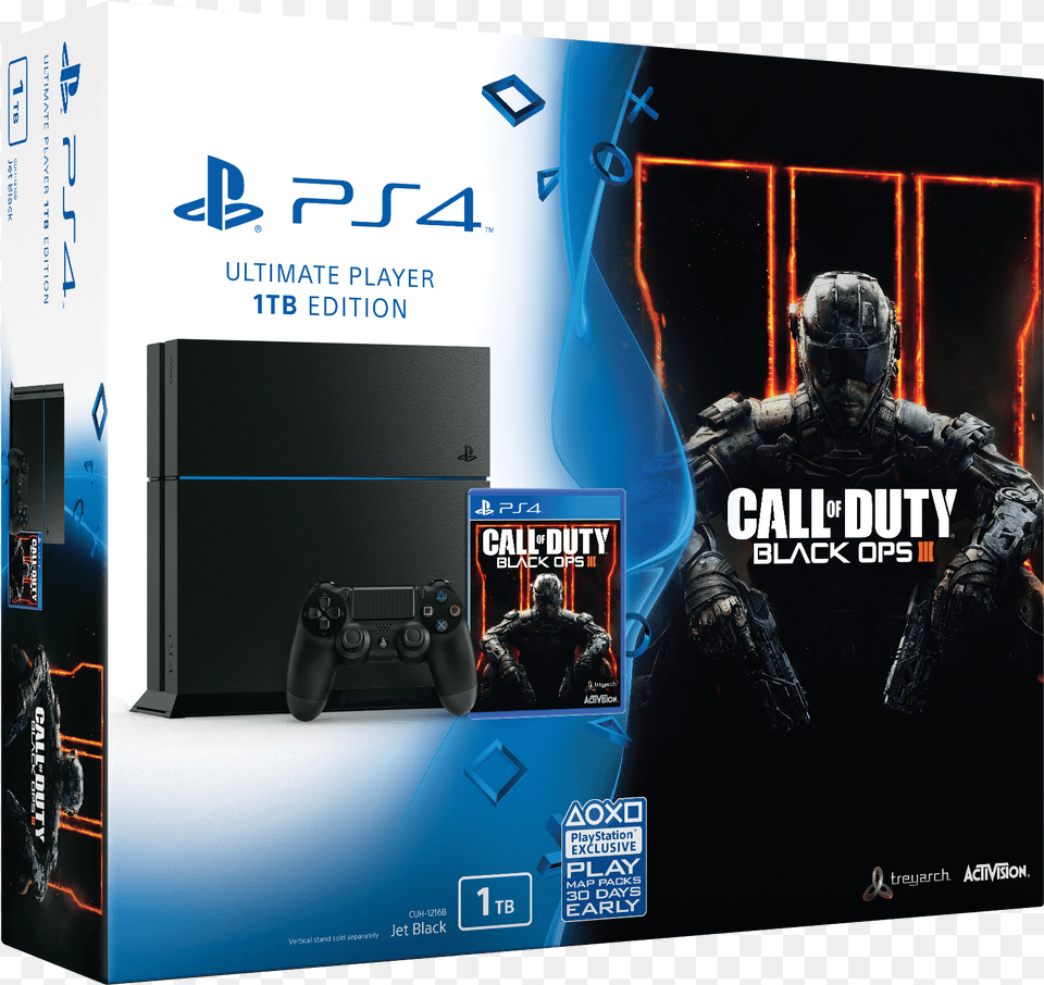 Playstation 4 Console Play 4 Black Ops 3 Edition, Advertisement, Adult, Person, Man Png