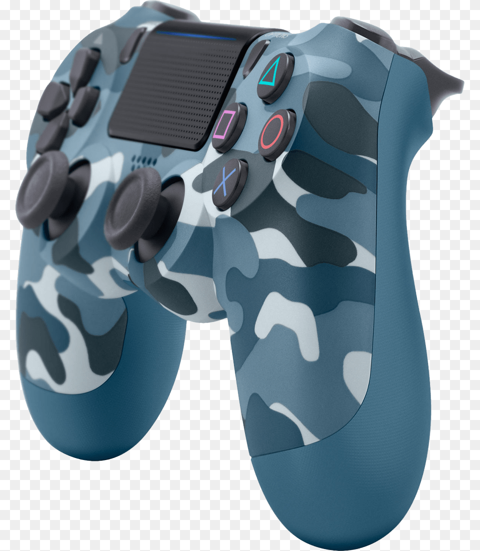Playstation 4 Dualshock 4 Controller V2 Dualshock 4 Blue Camo, Electronics, Ammunition, Grenade, Weapon Png Image