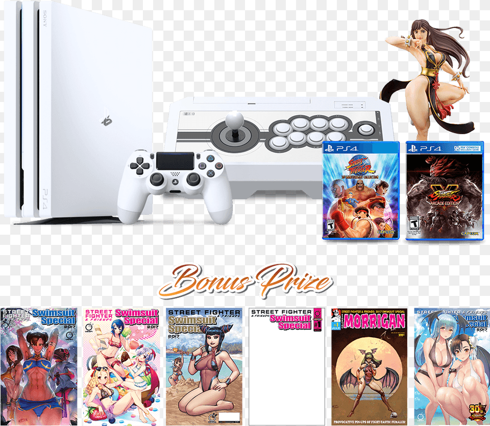 Playstation 4 Prize Pack Plus Bonus Prizes From Udon Game Controller, Book, Comics, Publication, Person Free Png
