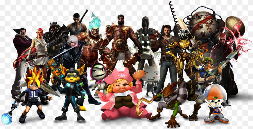 Playstation Characters Playstation All Stars, Publication, Book, Comics, Adult Free Png Download